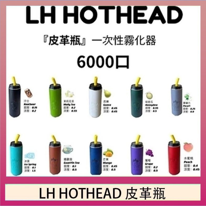 LH HOTHEAD皮革 LH HOTHEAD皮革瓶電子煙可充電6000口一次性