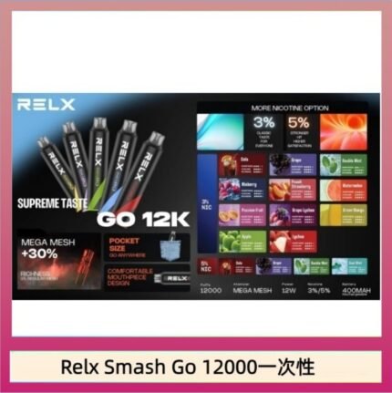 Relx Smash Go 12000 Puffs 一次性電子煙拋棄式12W輸出