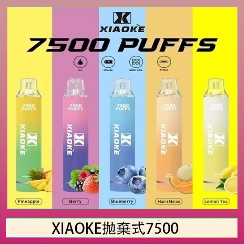 XIAOKE拋棄式7500 梟客XIAOKE一次性電子菸拋棄式7500口